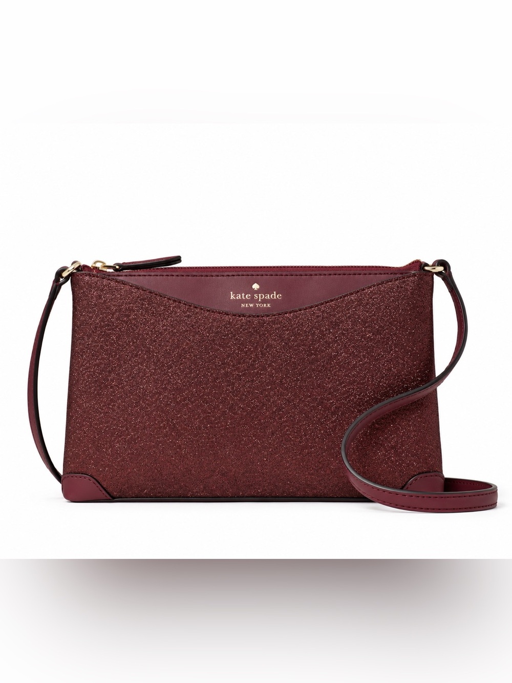 Kate Spade Shimmy Glitter Crossbody Bag Deep Nova Burgundy Discontinued NWOT